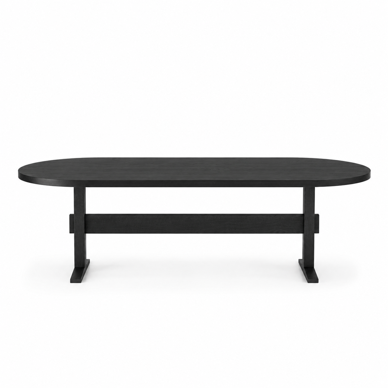 Hallis Pill Shaped Dining Table in Black Oak (86x40x29)