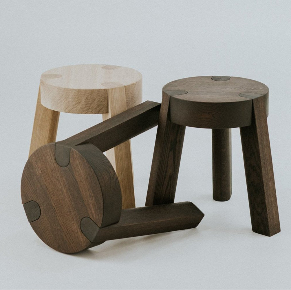 Mill Stool in Fumed Oak