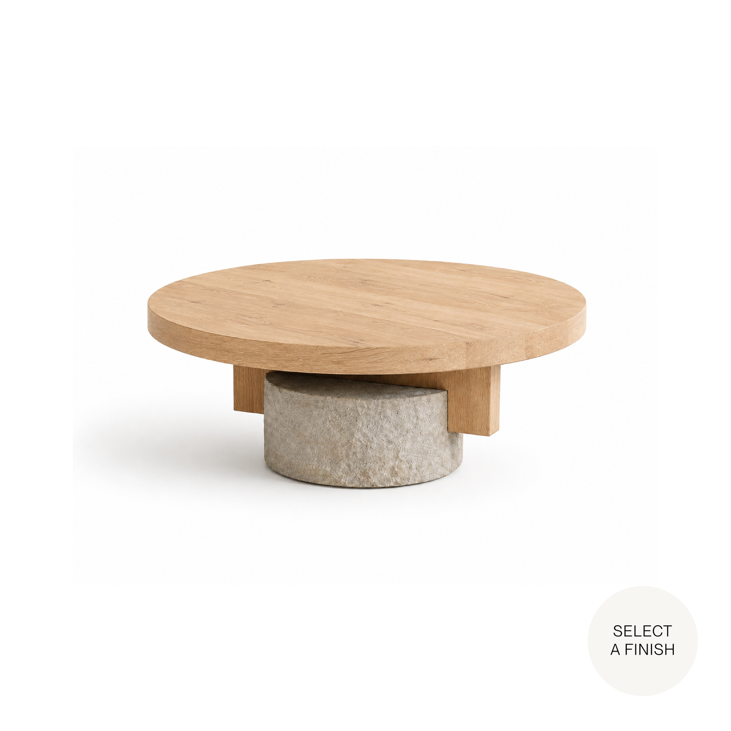 Carmanah Coffee Table Round in Valdes Sandstone (36x36x14)