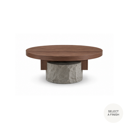 Carmanah Coffee Table Round in Valdes Sandstone (36x36x14)