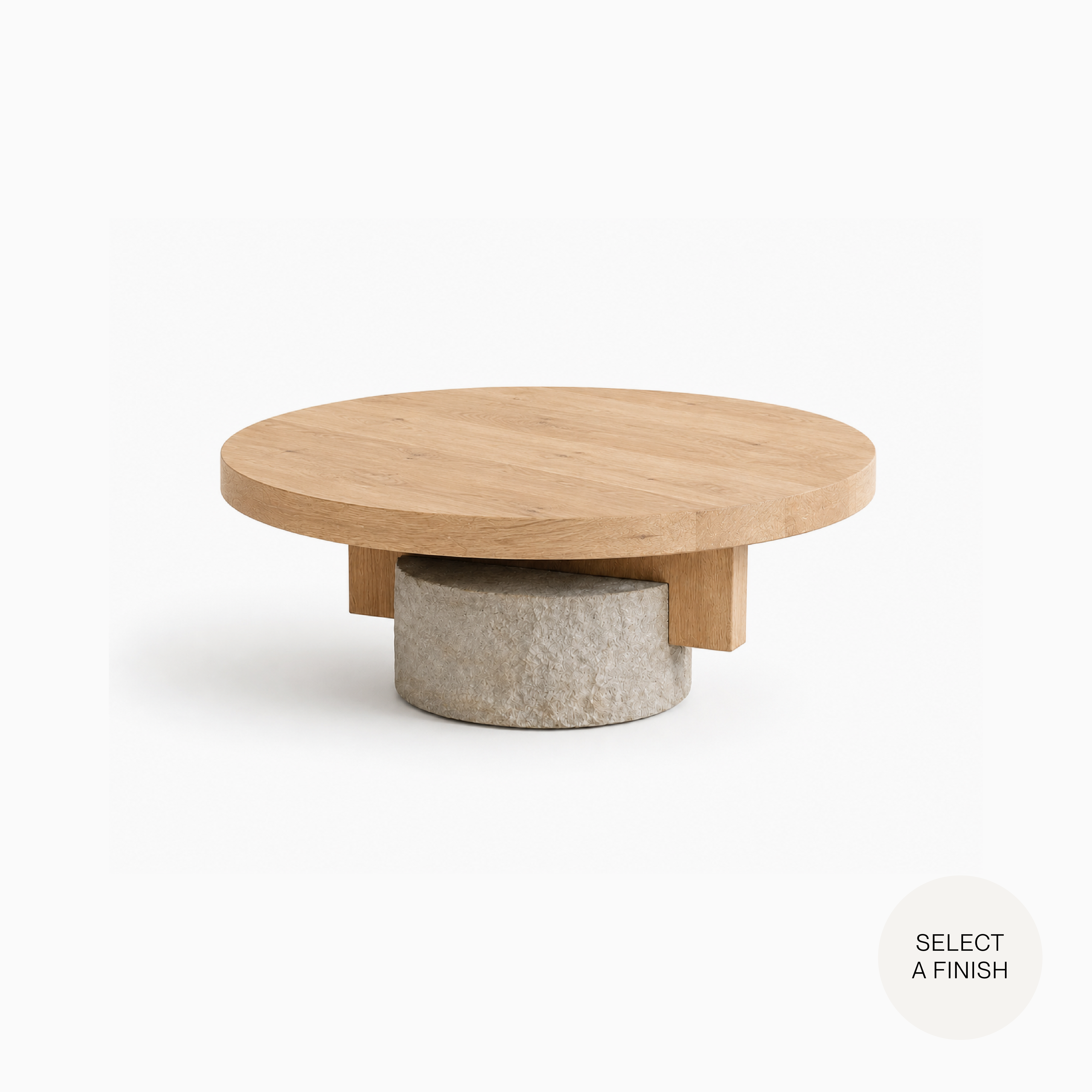Carmanah Coffee Table Round in Valdes Sandstone (36x36x14)