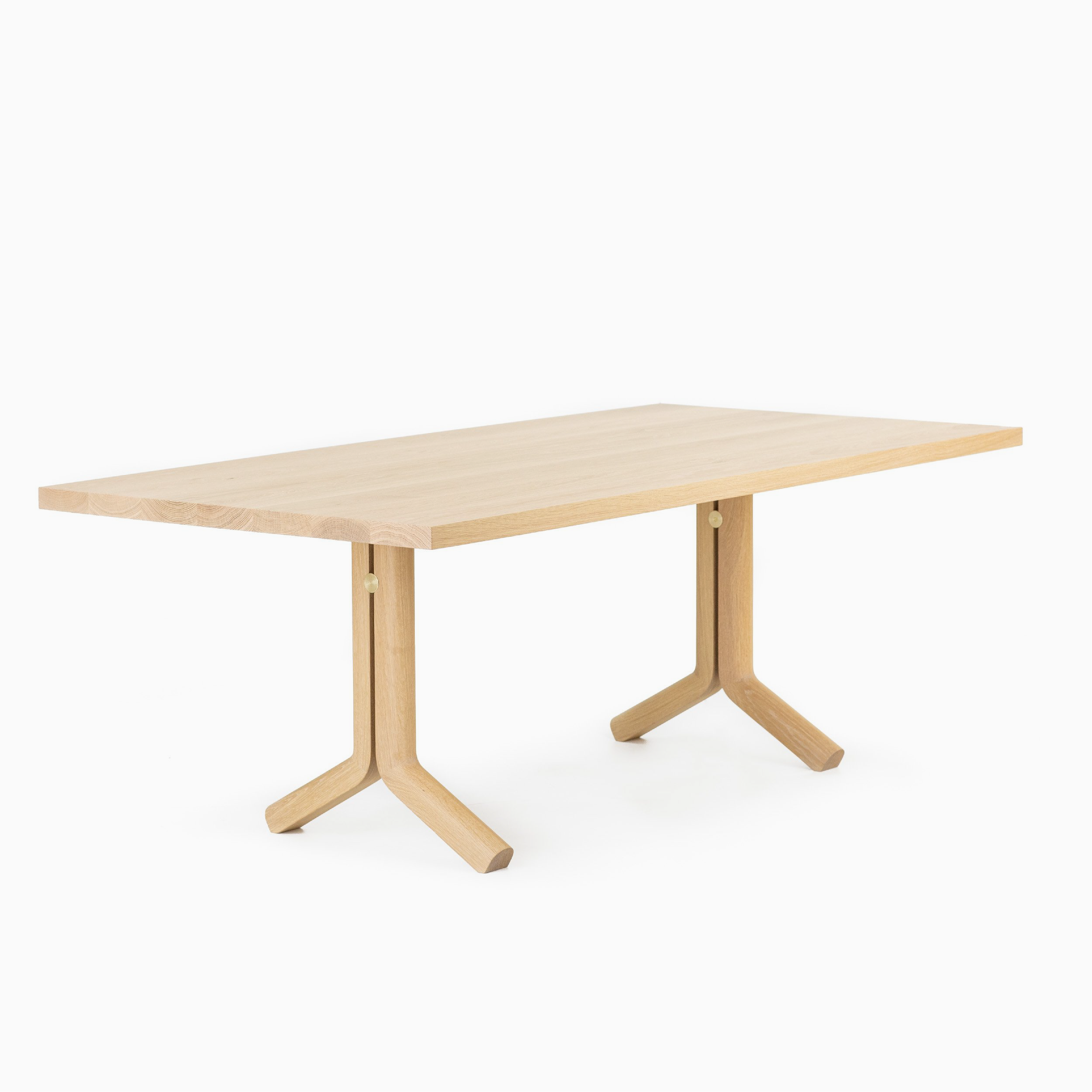 Morris Pedestal Table with Breadboards in Standard White Oak (76x36x29)