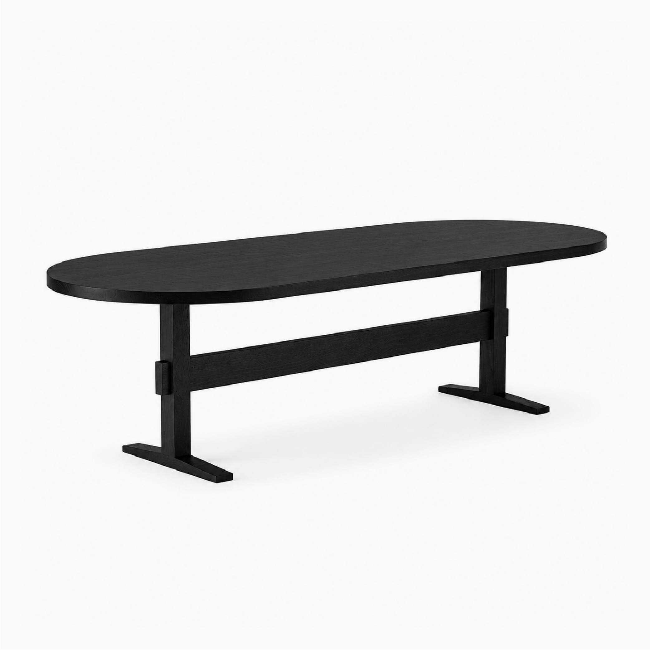 Hallis Pill Shaped Dining Table in Black Oak (86x40x29)