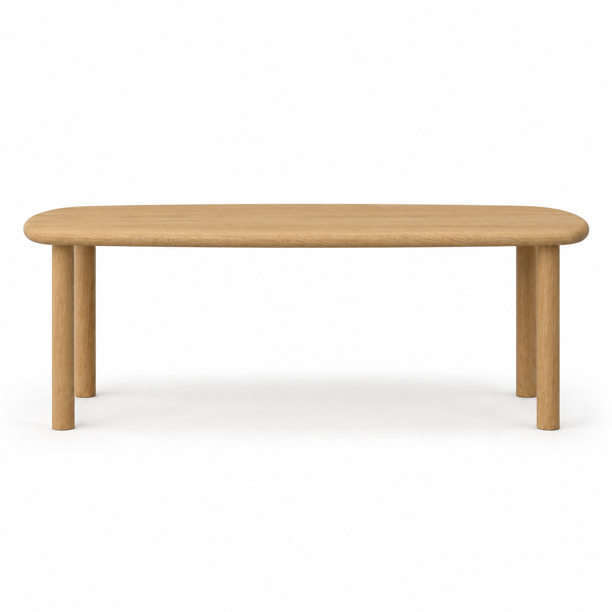 Sayres Dining Table in Clear White Oak with Custom Leg Shape (80x36x29)